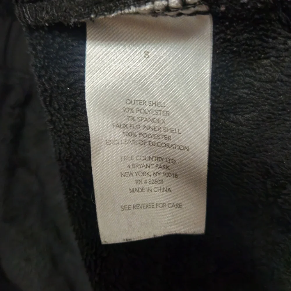 FREE COUNTRY Womens Journey Softshell Jacket Small Black Fleece Lined Cozy Soft‎